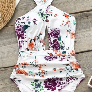 One piece floral swimsuit
